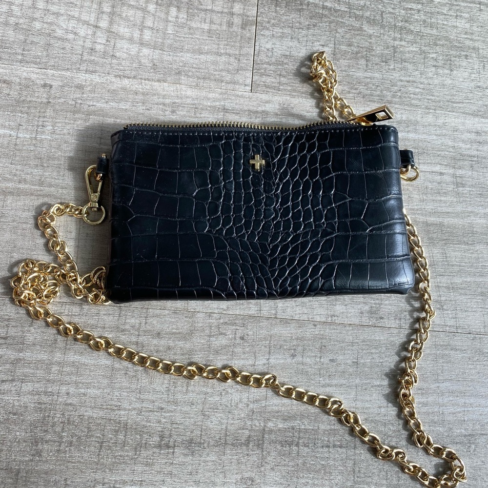 PETA + JAIN BLACK LEATHER CROSSBODY BAG